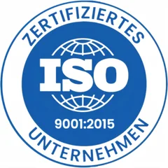 Siegel ISO 9001:2015 zertifiziertes Unternehmen